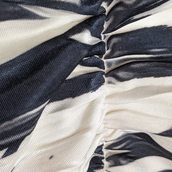 Wet Seal NWT Zebra mesh ruched one shoulder dress 3XL black cream - Picture 8 of 17